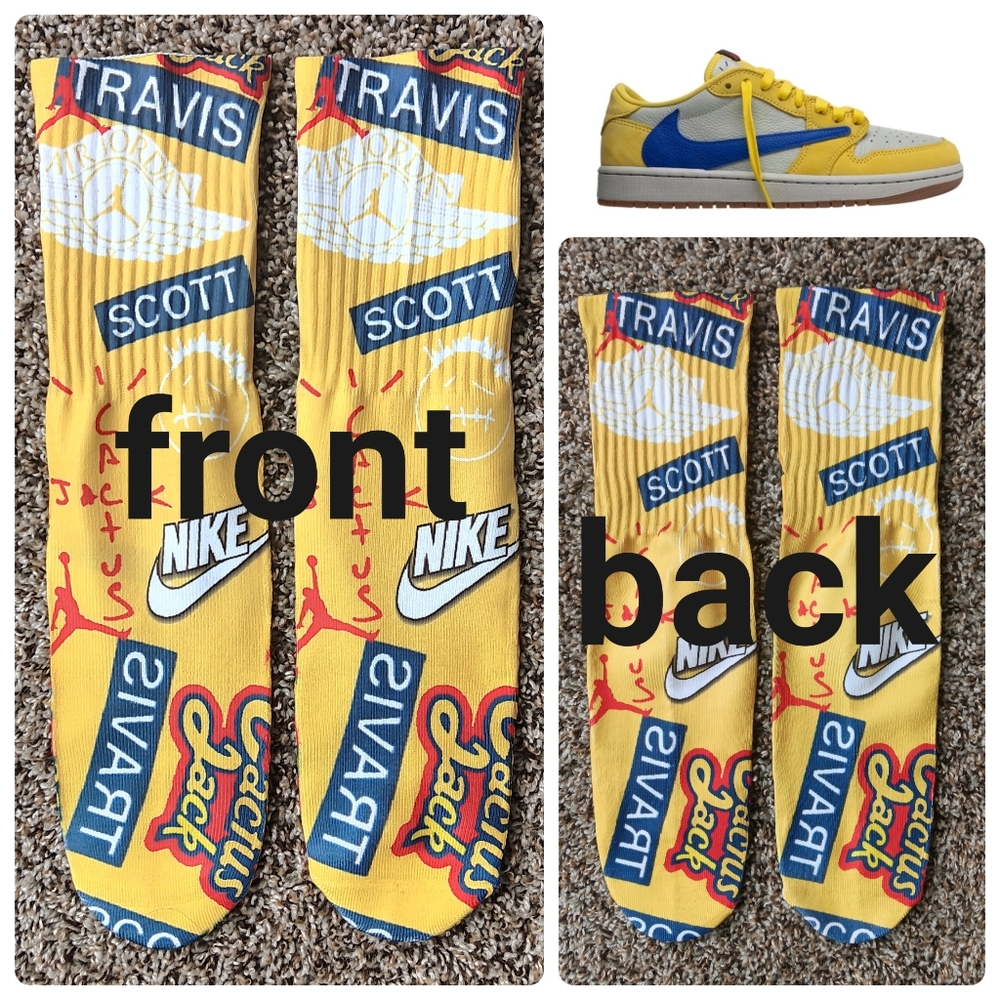 Travis Scott 1 canary yellow socks